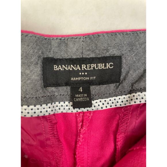 Banana Republic Womens Hampton Fit Pink Flat Front Trouser Shorts Size 4 - Picture 3 of 6